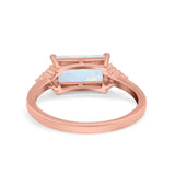 Sideways Fashion Ring Dainty Simulated Cubic Zirconia 925 Sterling Silver