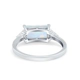 Sideways Fashion Ring Dainty Simulated Cubic Zirconia 925 Sterling Silver