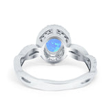 Halo Infinity Shank Engagement Ring Simulated Cubic Zirconia 925 Sterling Silver