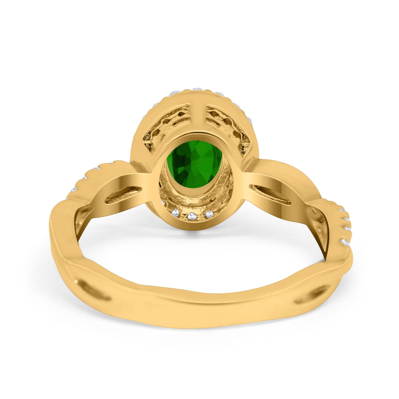 Halo Infinity Shank Engagement Ring Simulated Cubic Zirconia 925 Sterling Silver