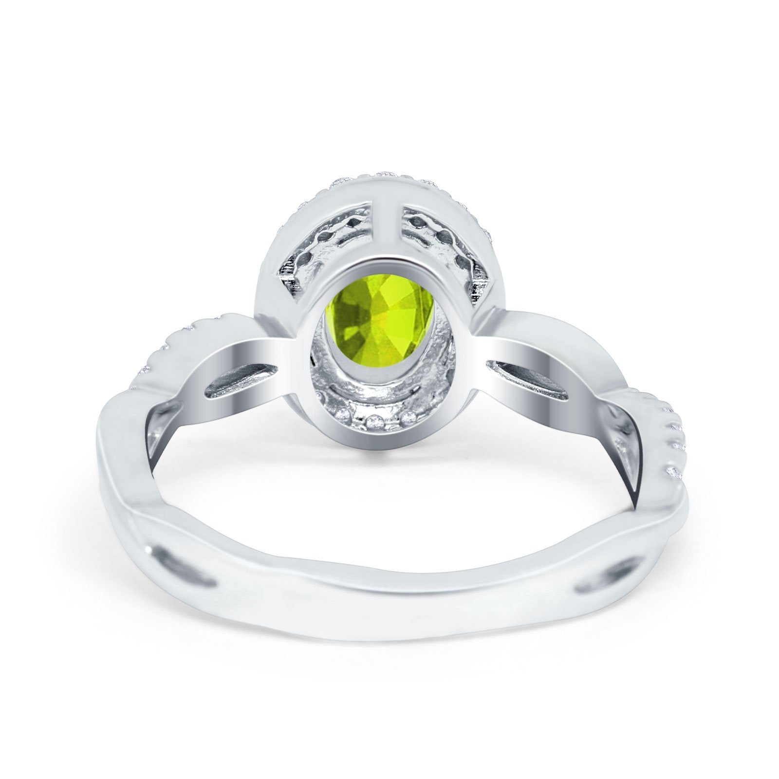 Halo Infinity Shank Engagement Ring Simulated Cubic Zirconia 925 Sterling Silver