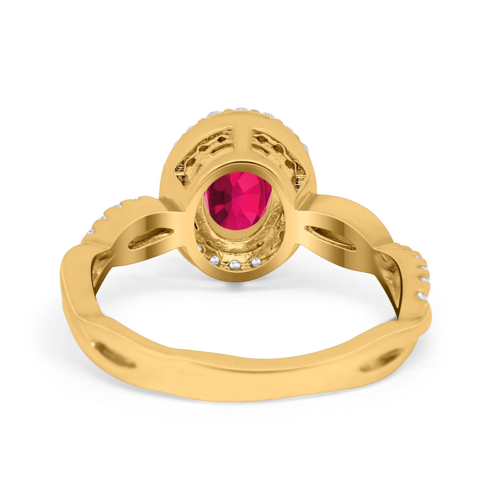 Halo Infinity Shank Engagement Ring Simulated Cubic Zirconia 925 Sterling Silver