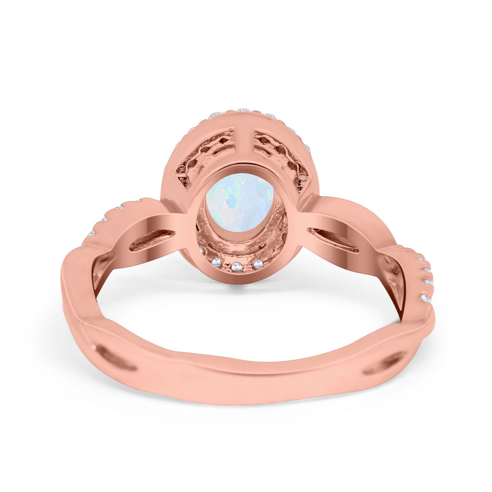 Halo Infinity Shank Engagement Ring Simulated Cubic Zirconia 925 Sterling Silver