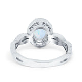 Halo Infinity Shank Engagement Ring Simulated Cubic Zirconia 925 Sterling Silver