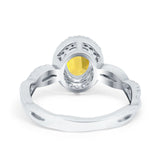 Halo Infinity Shank Engagement Ring Simulated Cubic Zirconia 925 Sterling Silver