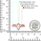 Marquise Art Deco Wedding Engagement Ring Lab Created White Opal Round Simulated Cubic Zirconia 925 Sterling Silver