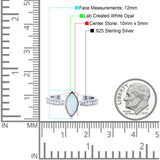 Marquise Art Deco Wedding Engagement Ring Lab Created White Opal Round Simulated Cubic Zirconia 925 Sterling Silver