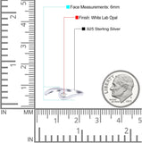 Wave & Star Wedding Engagement Ring Lab Created Opal 925 Sterling Silver