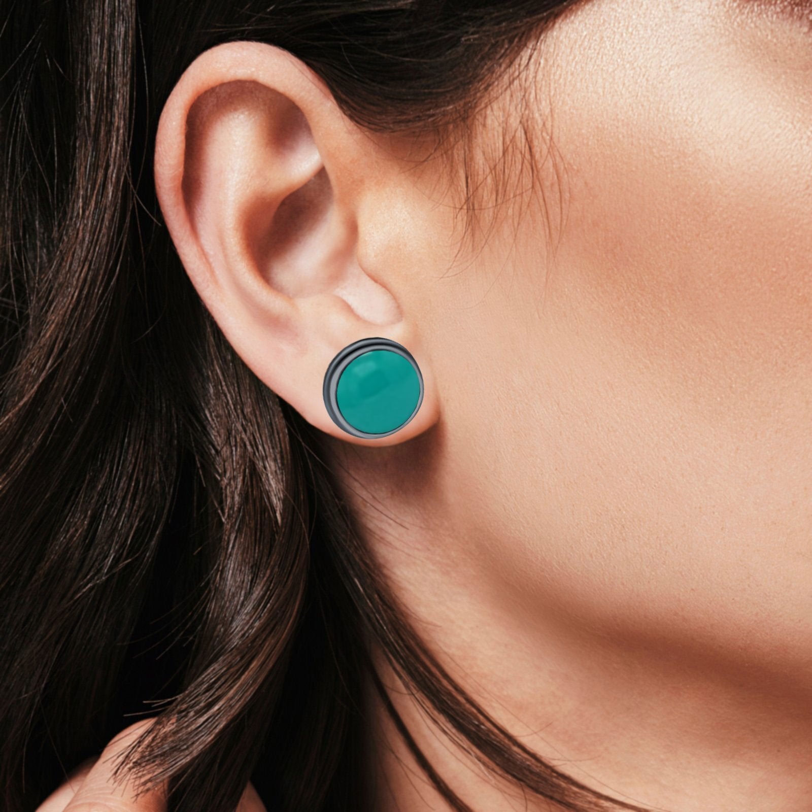 Half Ball Stud Earrings Round 925 Sterling Silver (5mm-16mm)