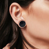 Half Ball Stud Earrings Round 925 Sterling Silver (5mm-16mm)