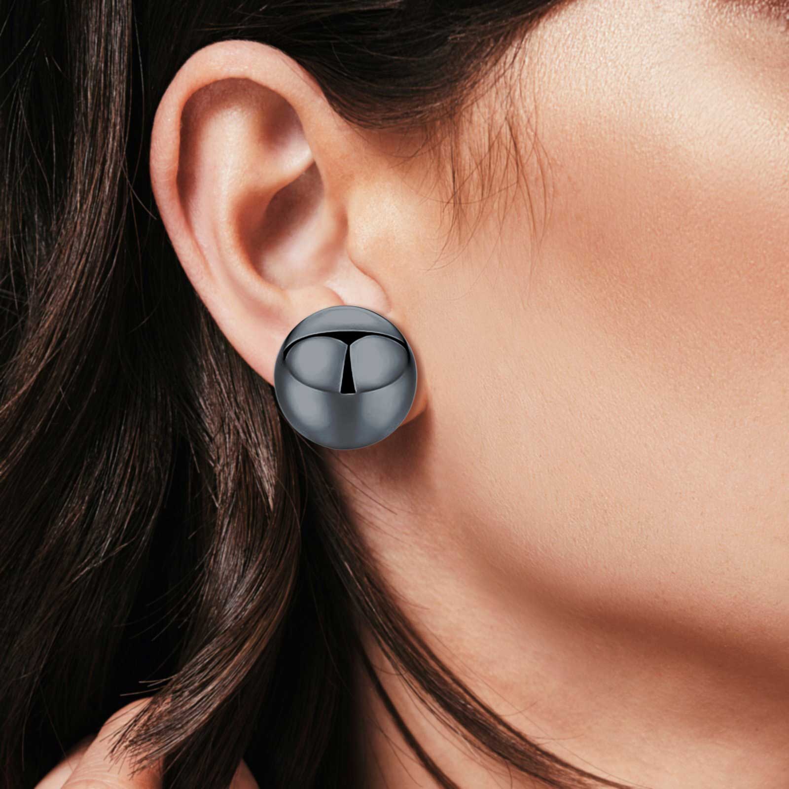Ball Stud Earrings Round 925 Sterling Silver (2mm-18mm)
