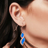 Marquise Drop Dangle Earrings Created Opal 925 Sterling Silver(30mm)