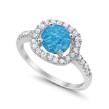 Solitaire Accent Wedding Ring Round Simulated CZ 925 Sterling Silver