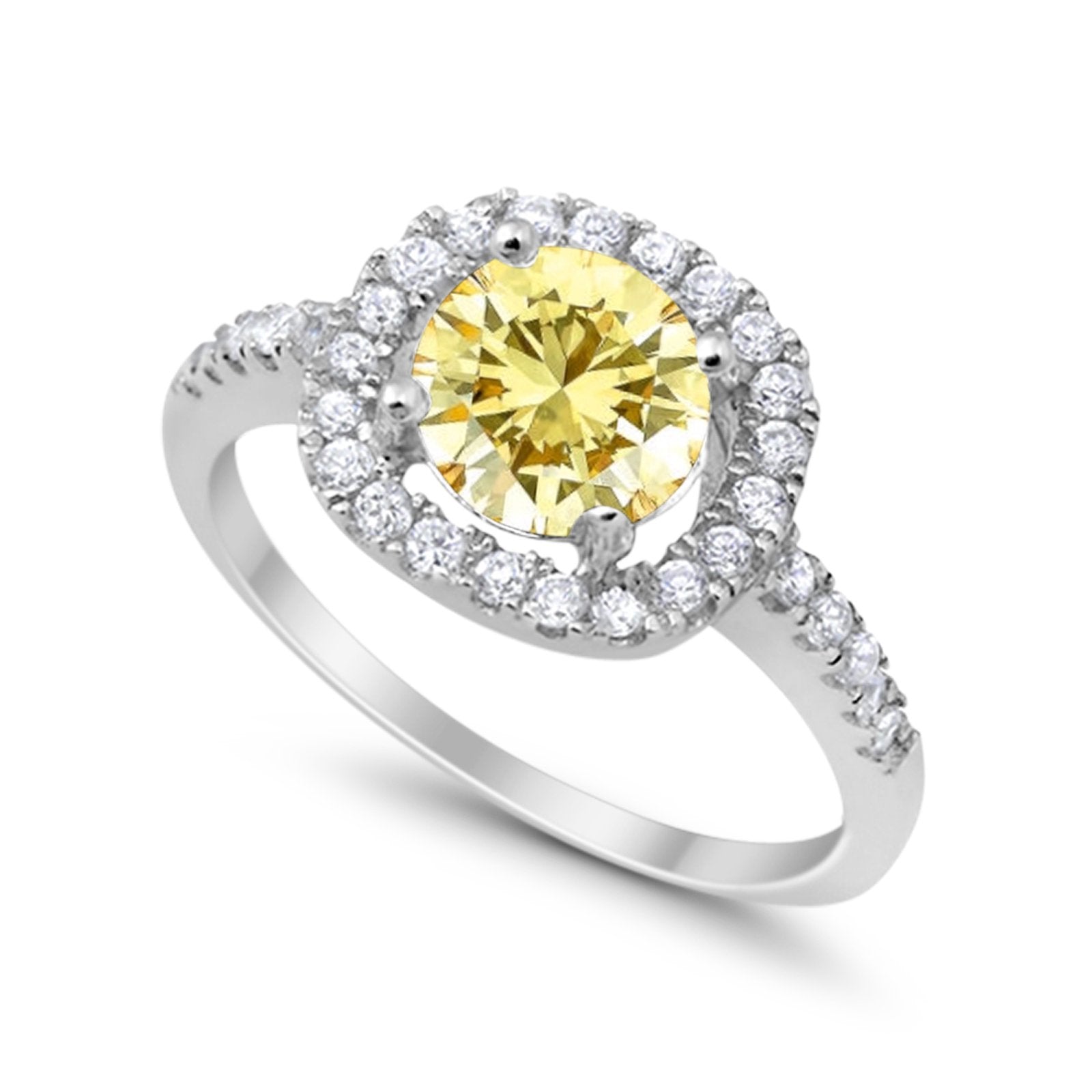Solitaire Accent Wedding Ring Round Simulated CZ 925 Sterling Silver