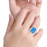 Engagement Ring Radiant Cut Simulated Cubic Zirconia 925 Sterling Silver