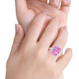 Engagement Ring Radiant Cut Simulated Cubic Zirconia 925 Sterling Silver