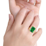 Engagement Ring Radiant Cut Simulated Cubic Zirconia 925 Sterling Silver