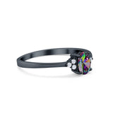 Art Deco Oval Engagement Ring Cubic Zirconia 925 Sterling Silver