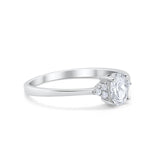 Art Deco Oval Engagement Ring Cubic Zirconia 925 Sterling Silver