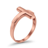Fashion New Trend Cross Simple Plain Ring 925 Sterling Silver