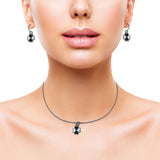 Clover Jewelry Matching Set Pendant Drop Dangle Earring Heart Created Opal 925 Sterling Silver