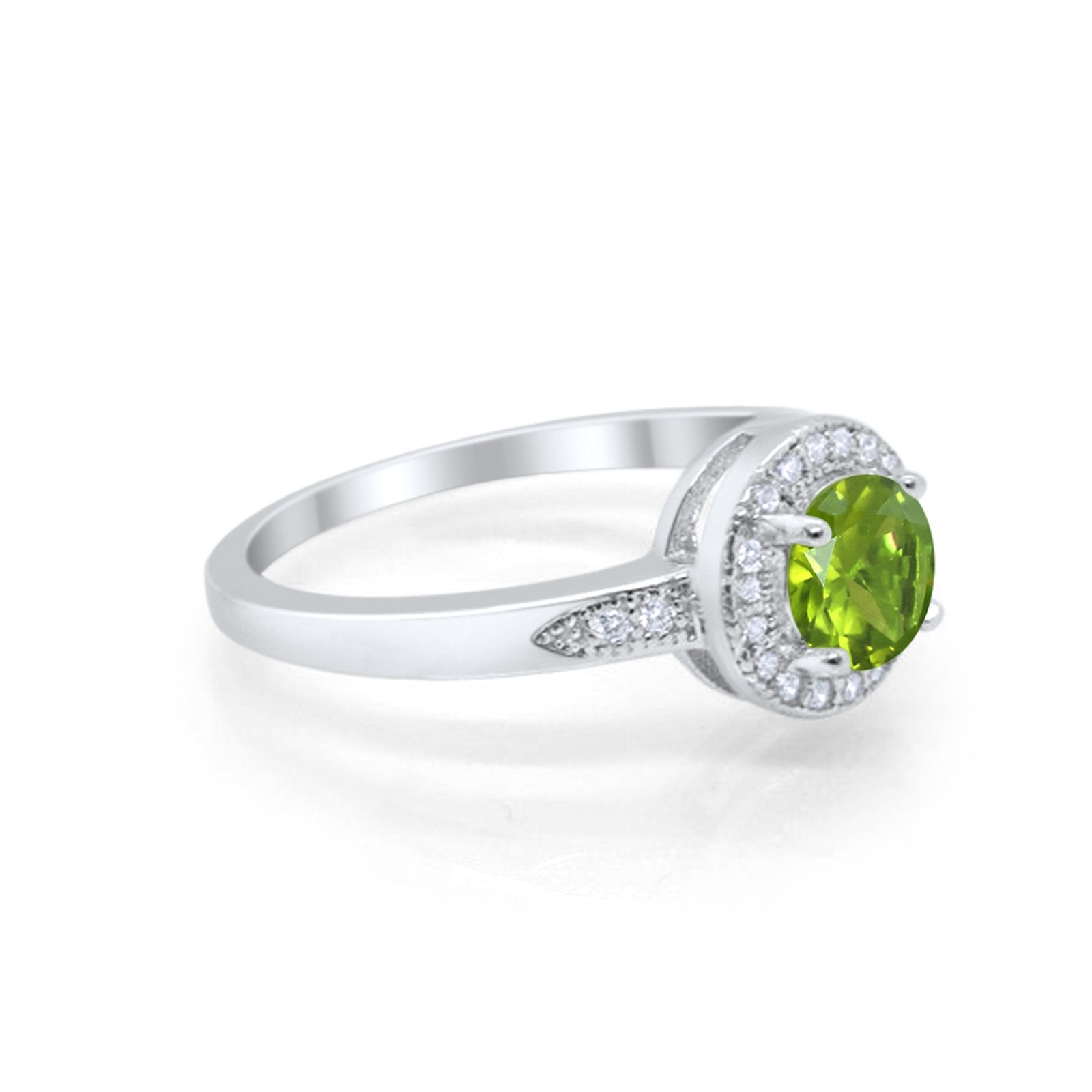 Halo Wedding Engagement Ring Round Cubic Zirconia 925 Sterling Silver SRO-16902