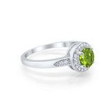 Halo Wedding Engagement Ring Round Cubic Zirconia 925 Sterling Silver SRO-16902