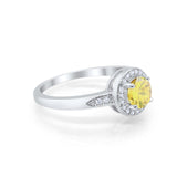 Halo Wedding Engagement Ring Round Cubic Zirconia 925 Sterling Silver -3