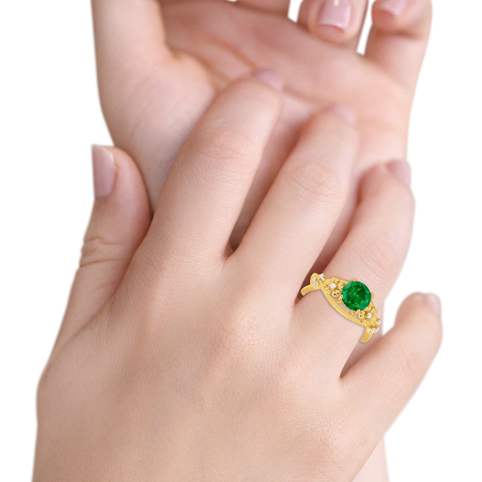 Art Deco Plumeria Flower Infinity Shank Engagement Ring Cubic Zirconia 925 Sterling Silver