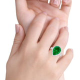 Teardrop Cocktail Engagement Ring Pear Simulated Cubic Zirconia 925 Sterling Silver