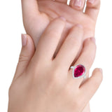 Teardrop Cocktail Engagement Ring Pear Simulated Cubic Zirconia 925 Sterling Silver