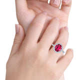 Large Oval Art Deco Wedding Ring Simulated Cubic Zirconia 925 Sterling Silver