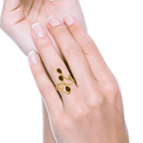 Fashion Teardrop Pear Swirl Spiral Ring Rhodium Plated Created Opal 925 Sterling Silver