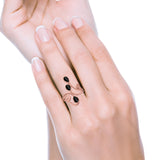 Fashion Teardrop Pear Swirl Spiral Ring Rhodium Plated Created Opal 925 Sterling Silver