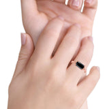 Sideways Fashion Ring Dainty Simulated Cubic Zirconia 925 Sterling Silver