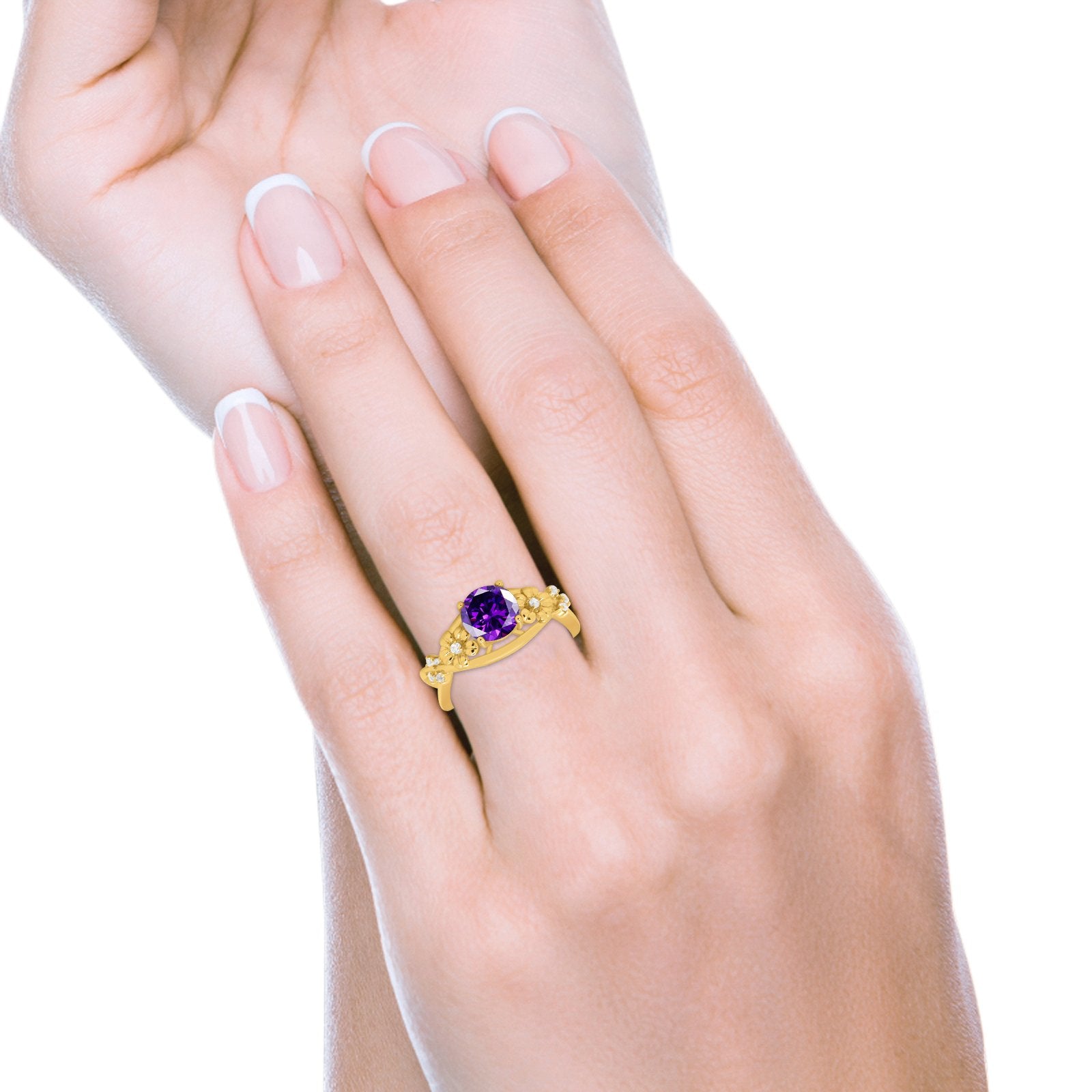 Art Deco Plumeria Flower Infinity Shank Engagement Ring Cubic Zirconia 925 Sterling Silver