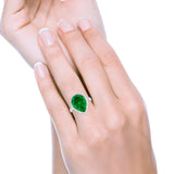Teardrop Cocktail Engagement Ring Pear Simulated Cubic Zirconia 925 Sterling Silver