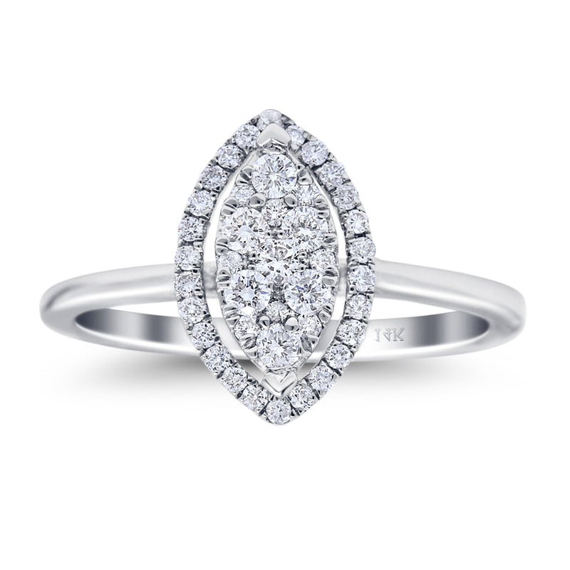 14K Gold 0.38ct Round 12.5mm G SI Promise Diamond Engagement Wedding Ring