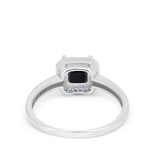 Halo Engagement Ring Simulated Cubic Zirconia 925 Sterling Silver