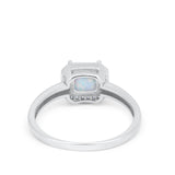 Halo Engagement Ring Simulated Cubic Zirconia 925 Sterling Silver