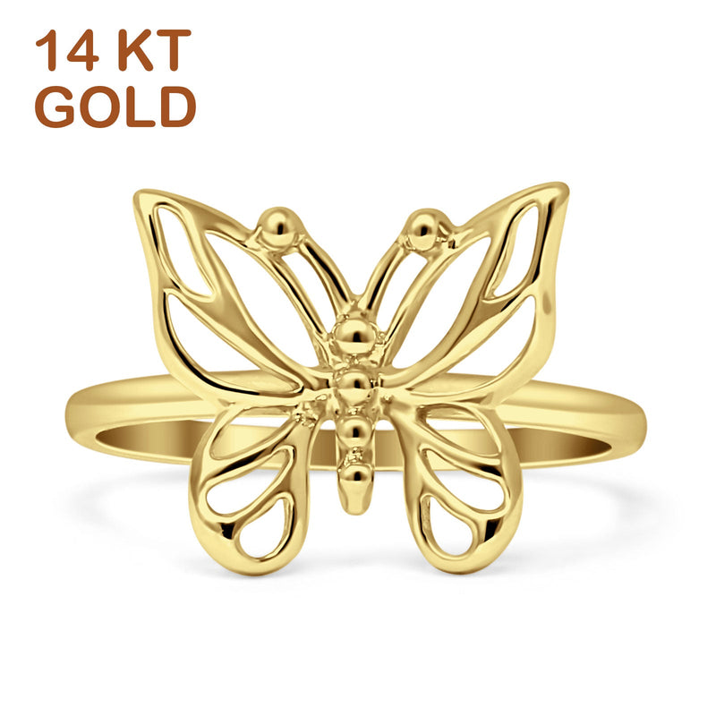 Butterfly Statement Thumb Ring 14K Gold