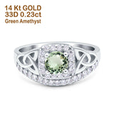 14K Gold 0.69ct Round Art Deco 5mm G SI Diamond Engagement Wedding Ring
