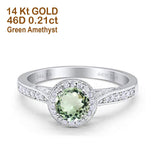14K Gold 0.67ct Round Halo 6.5mm G SI Diamond Engagement Wedding Ring