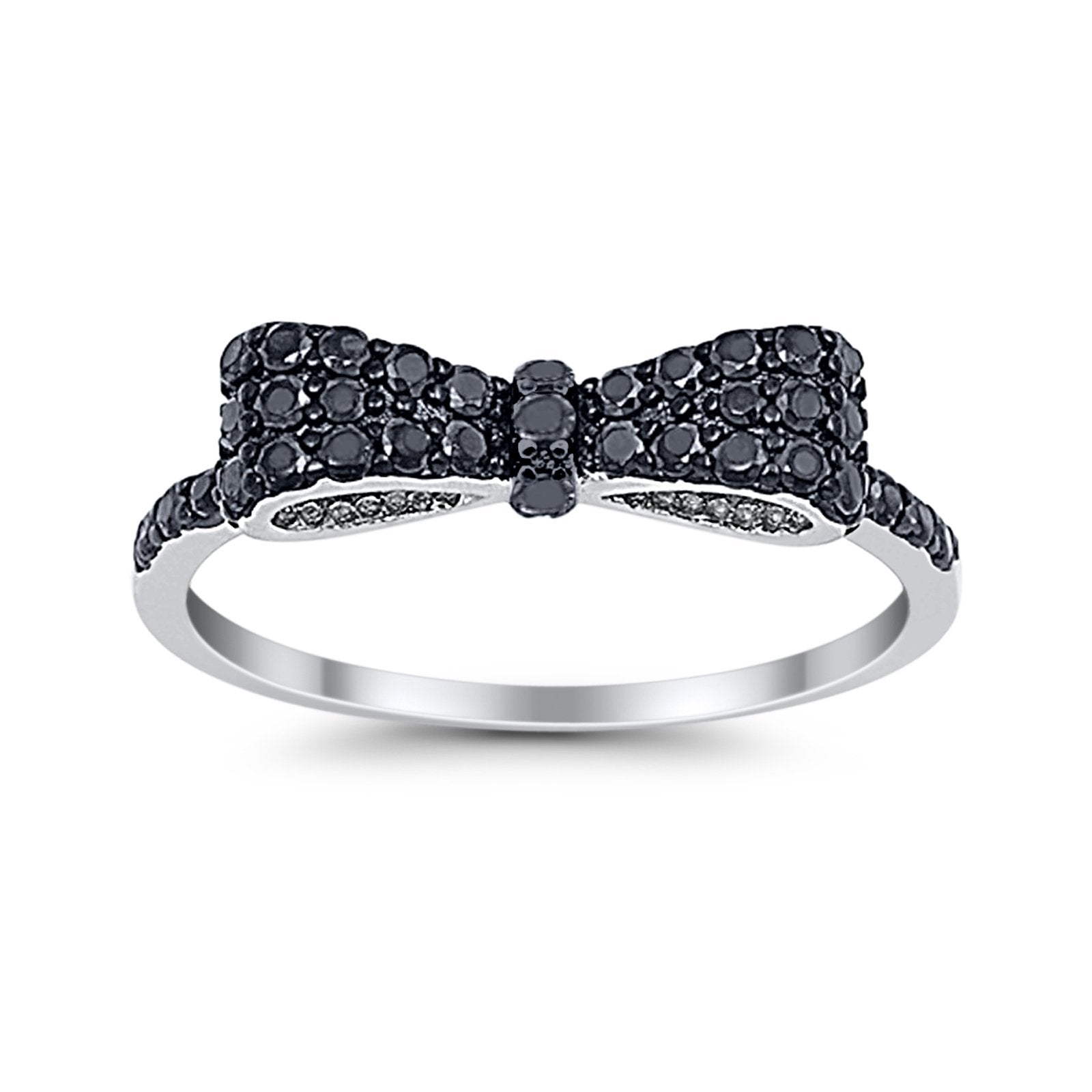 Wedding Ring Ribbon Shape Round Simulated Cubic Zirconia 925 Sterling Silver