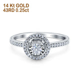 14K Gold 0.25ct Round 8mm G SI Diamond Engagement Wedding Ring