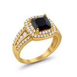 Halo Art Deco Wedding Ring Simulated Cubic Zirconia 925 Sterling Silver