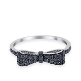 Wedding Ring Ribbon Shape Round Simulated Cubic Zirconia 925 Sterling Silver