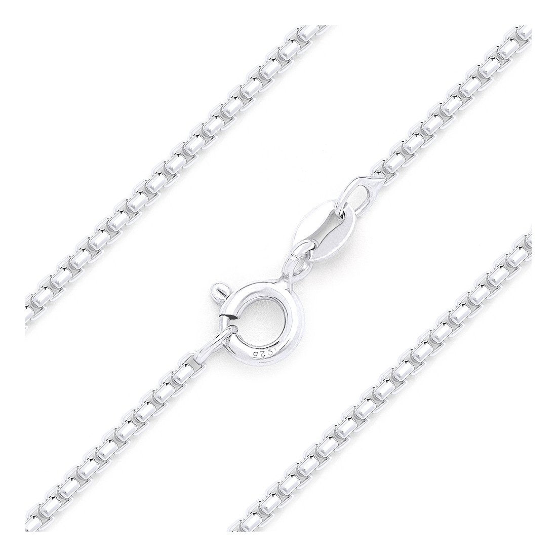 5MM Square Box Chain .925 Solid Sterling Silver Sizes "8-28" Inch