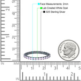 Full Eternity Stackable Engagement Ring Lab Created Opal 925 Sterling Silver