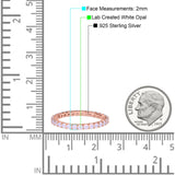 Full Eternity Stackable Engagement Ring Lab Created Opal 925 Sterling Silver